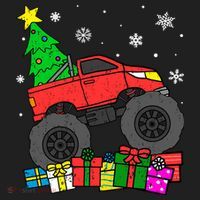 Boy Monster Truck Christmas Tree Snowflakes Tumbler thumb 3