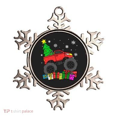 Boy Monster Truck Christmas Tree Snowflakes Ornament