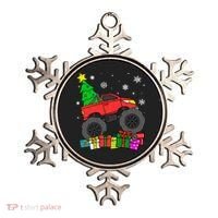Boy Monster Truck Christmas Tree Snowflakes Ornament thumb 0