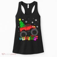 Boy Monster Truck Christmas Tree Snowflakes Women's Tank Top thumb 0