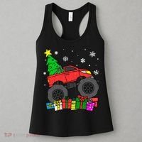Boy Monster Truck Christmas Tree Snowflakes Women's Tank Top thumb 3
