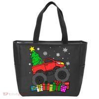 Boy Monster Truck Christmas Tree Snowflakes Tote Bag thumb 0