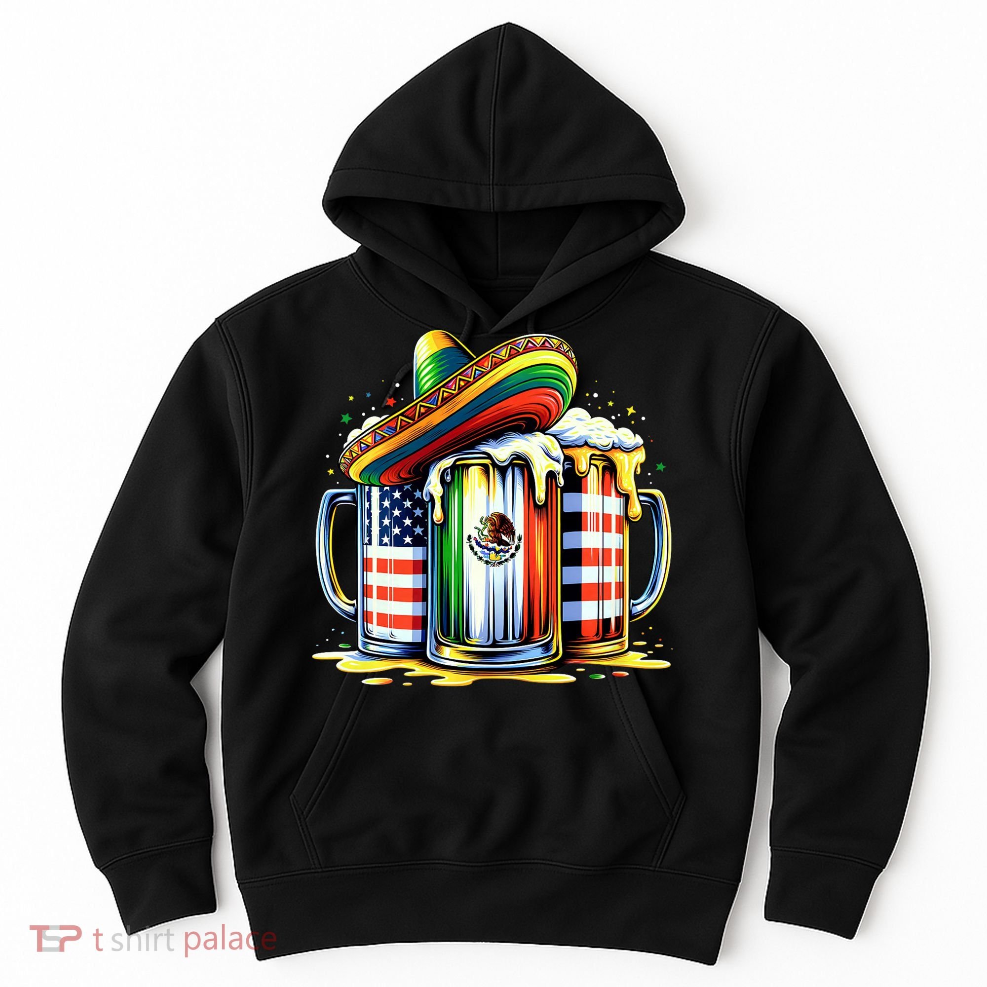 Beer Mexican Usa Flag Cinco De Mayo Drinking Party Hoodie