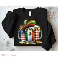 Beer Mexican Usa Flag Cinco De Mayo Drinking Party Sweatshirt thumb 2