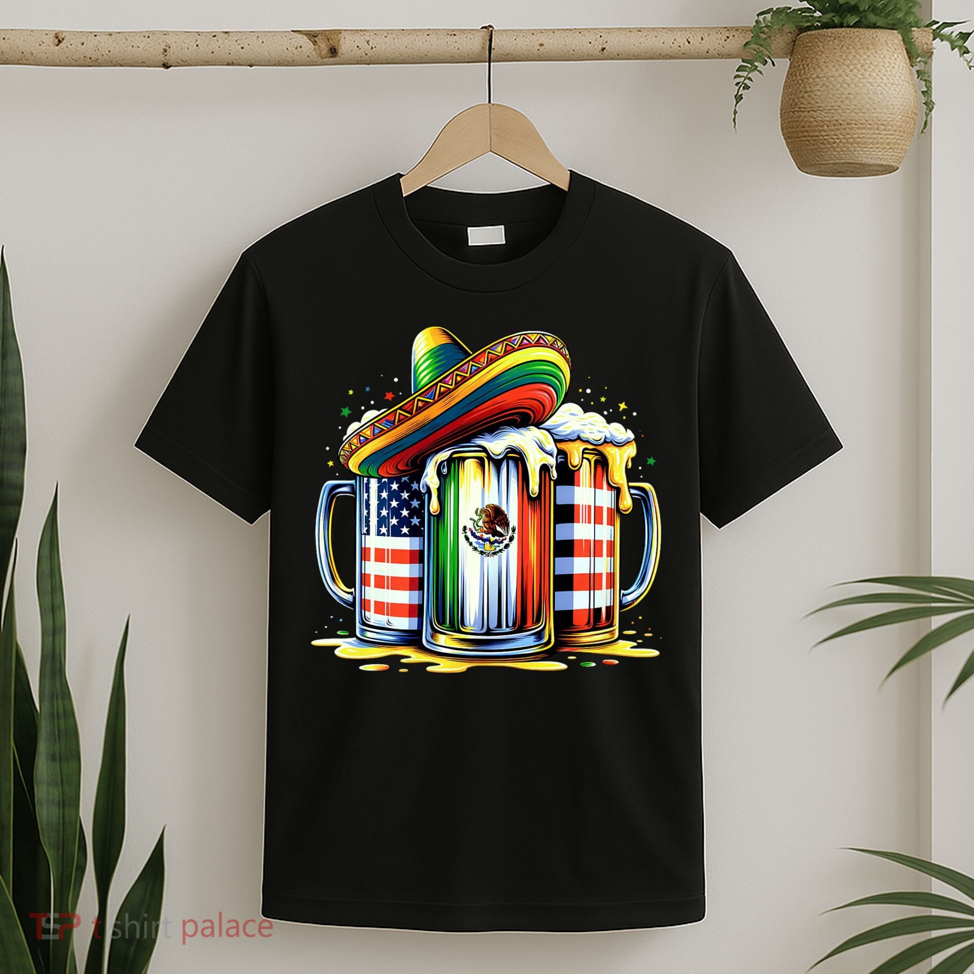 Beer Mexican Usa Flag Cinco De Mayo Drinking Party T-Shirt