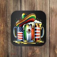 Beer Mexican Usa Flag Cinco De Mayo Drinking Party Coaster thumb 0