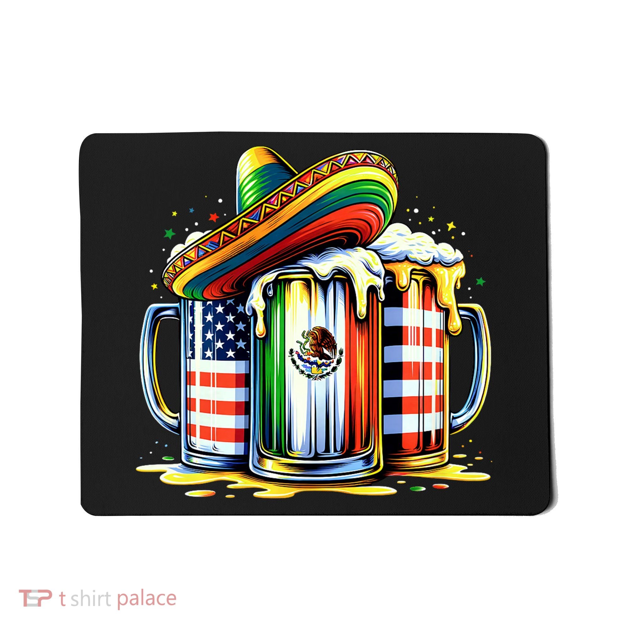 Beer Mexican Usa Flag Cinco De Mayo Drinking Party Mousepad