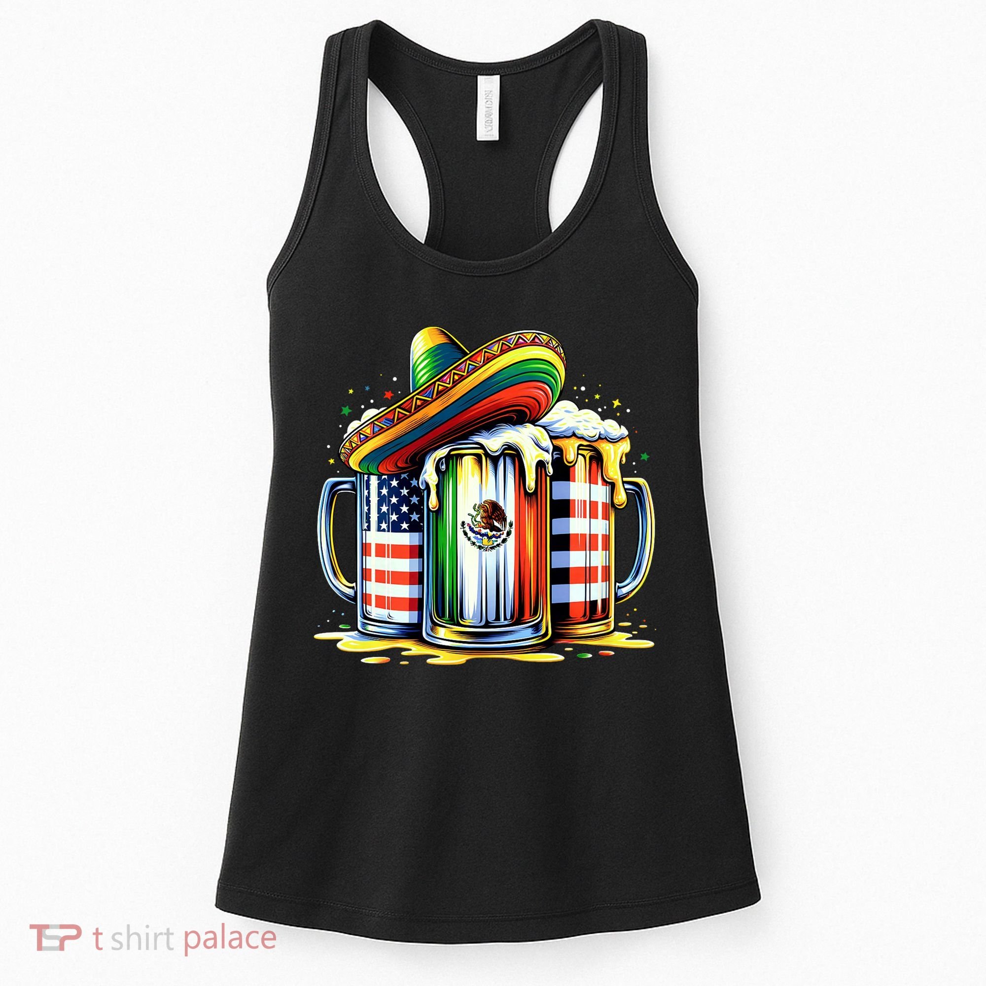 Beer Mexican Usa Flag Cinco De Mayo Drinking Party Women's Tank Top