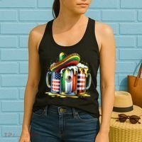 Beer Mexican Usa Flag Cinco De Mayo Drinking Party Women's Tank Top thumb 2