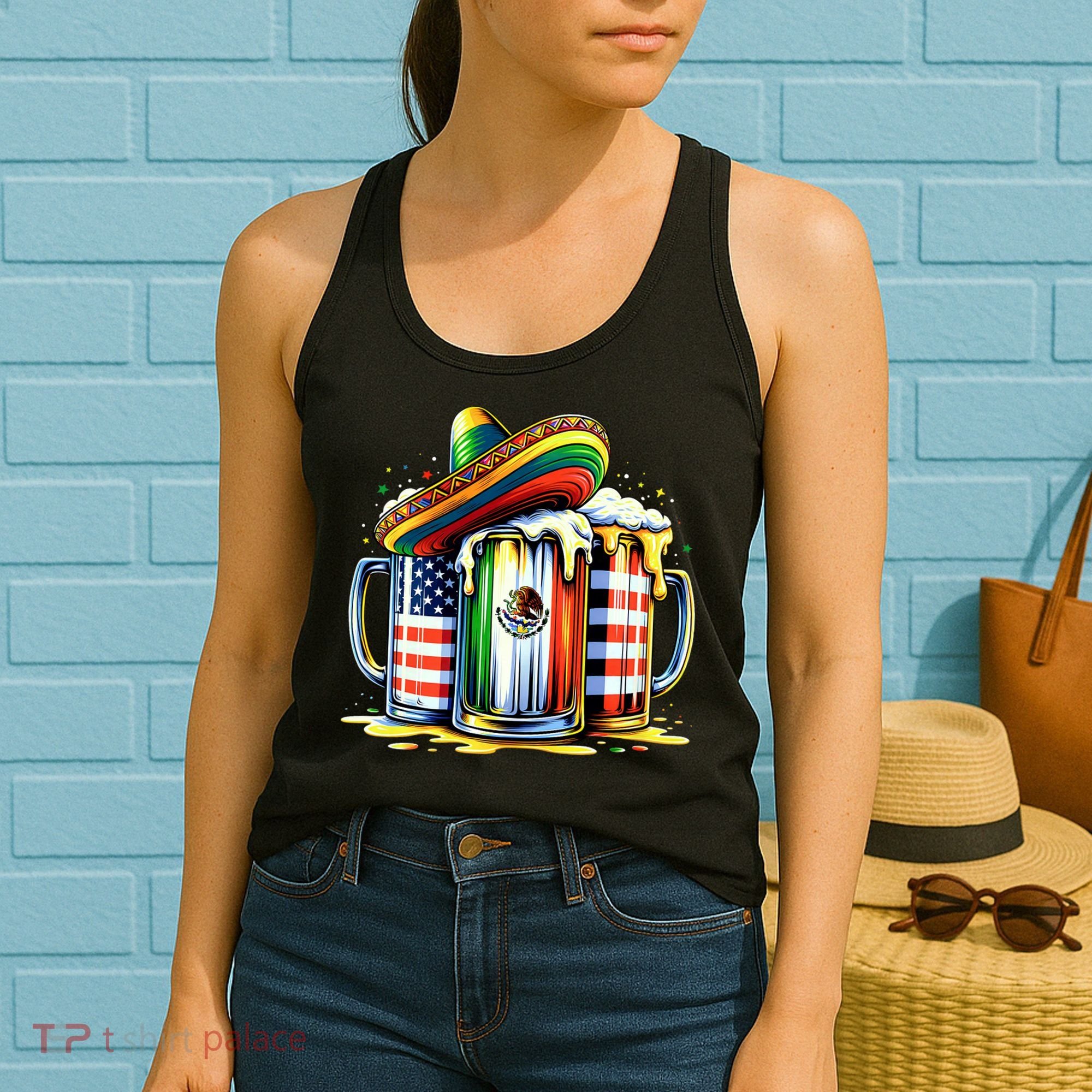 Beer Mexican Usa Flag Cinco De Mayo Drinking Party Women's Tank Top