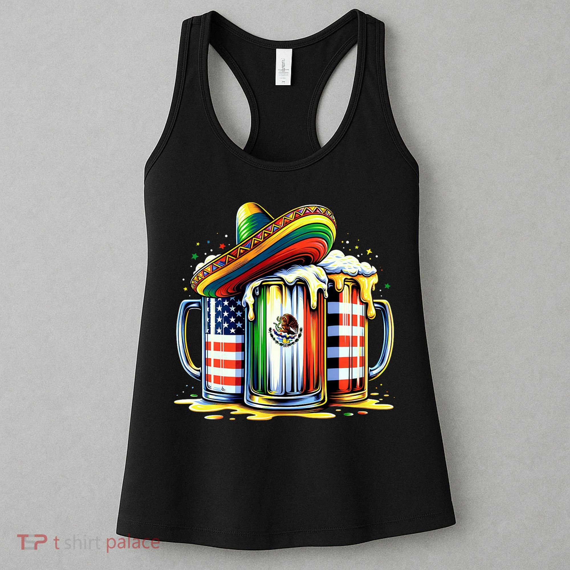 Beer Mexican Usa Flag Cinco De Mayo Drinking Party Women's Tank Top