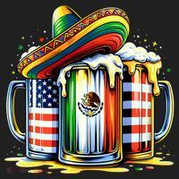 Beer Mexican Usa Flag Cinco De Mayo Drinking Party Hat thumb 2