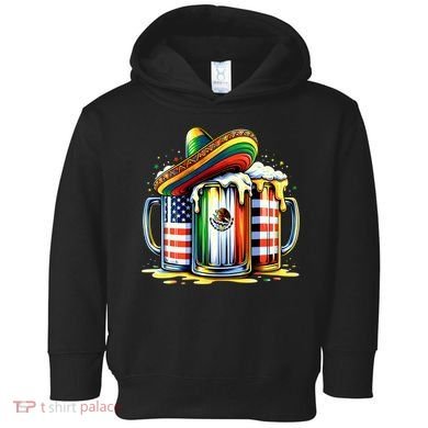 Beer Mexican Usa Flag Cinco De Mayo Drinking Party Toddler Hoodie