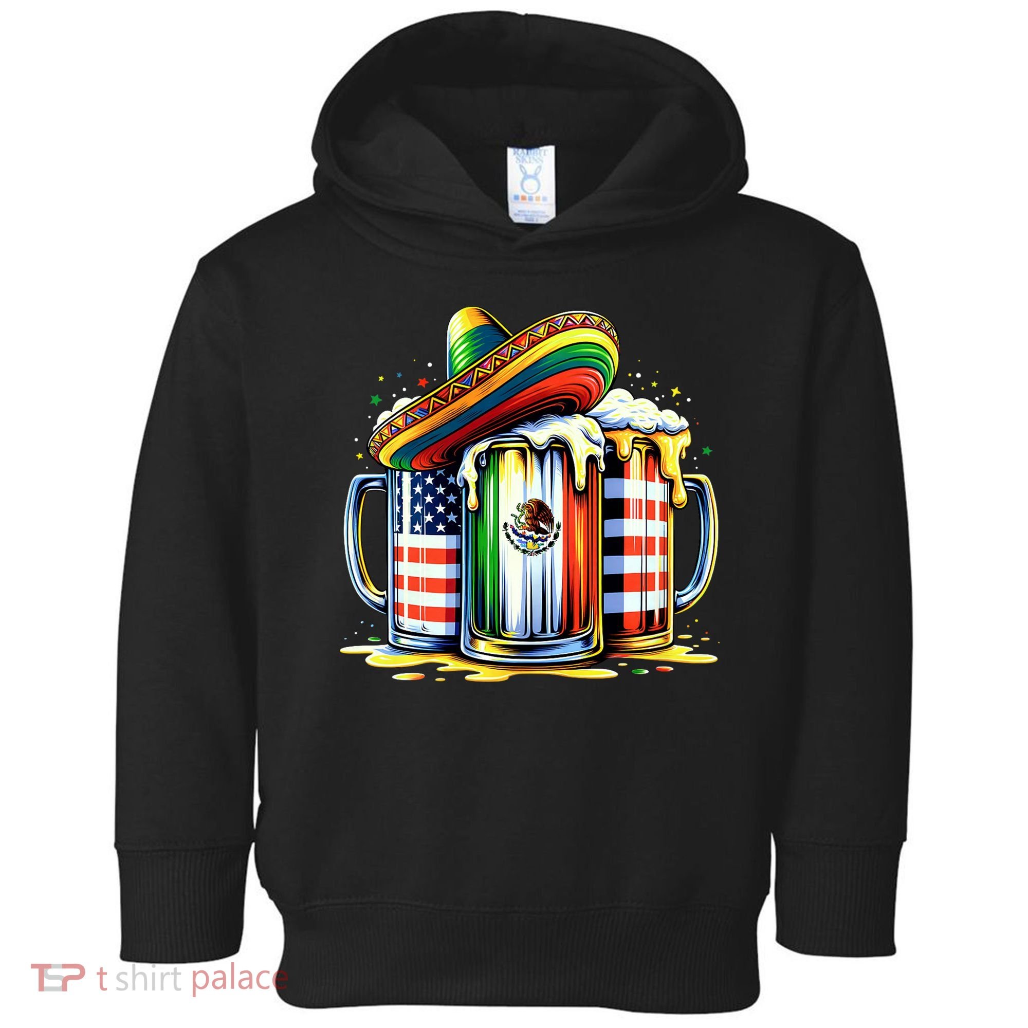 Beer Mexican Usa Flag Cinco De Mayo Drinking Party Toddler Hoodie