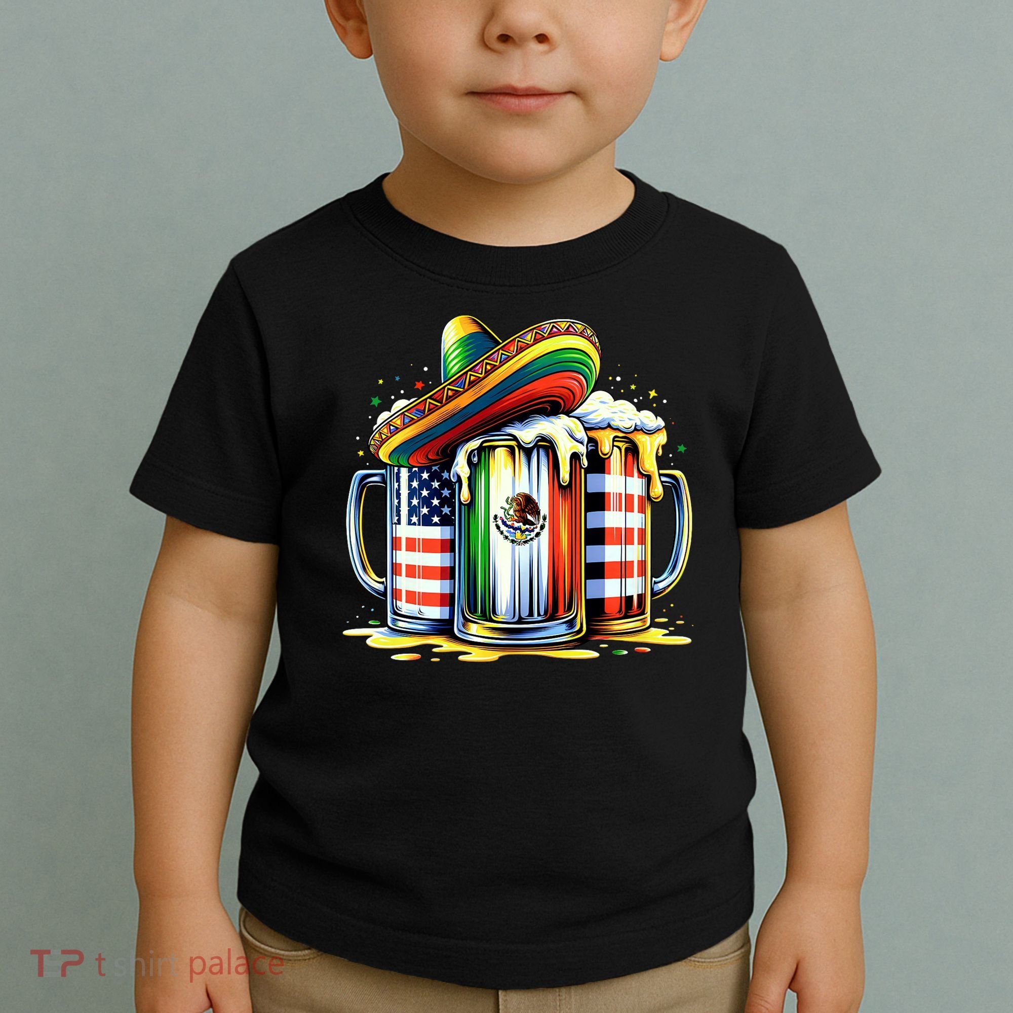 Beer Mexican Usa Flag Cinco De Mayo Drinking Party Toddler T-Shirt