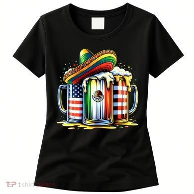 Beer Mexican Usa Flag Cinco De Mayo Drinking Party Women's T-Shirt