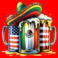 Beer Mexican Usa Flag Cinco De Mayo Drinking Party Santa Hat thumb 1