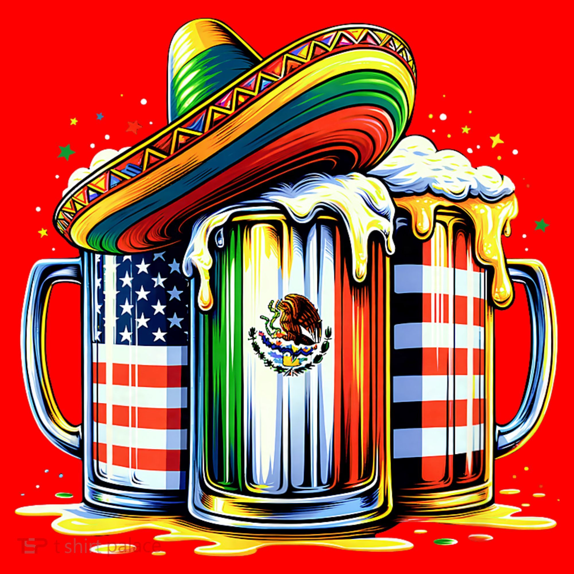 Beer Mexican Usa Flag Cinco De Mayo Drinking Party Santa Hat
