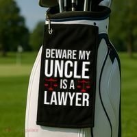 Beware My Uncle Is A Lawyer Golf Towel thumb 2