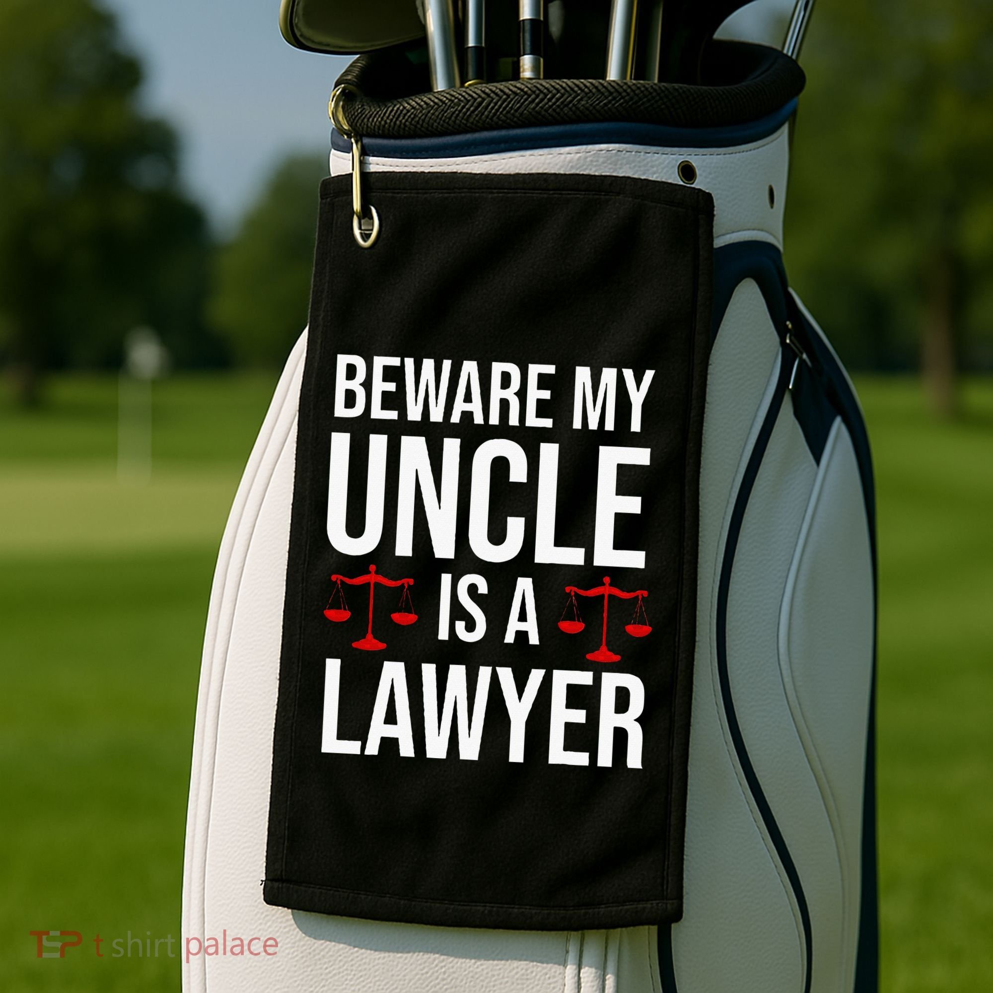 Beware My Uncle Is A Lawyer Golf Towel