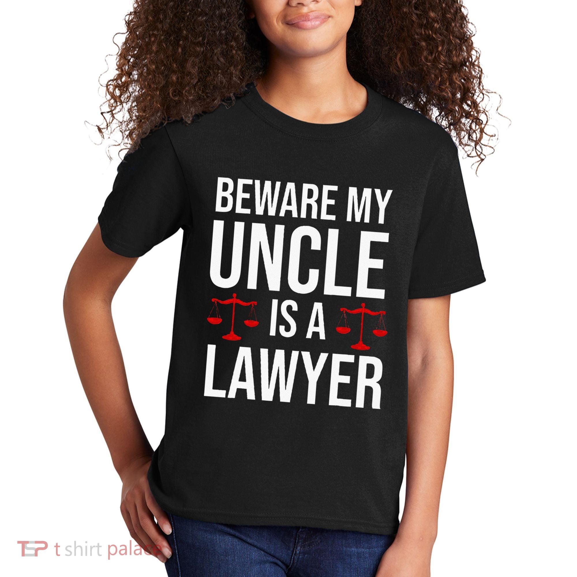 Beware My Uncle Is A Lawyer Kids T-Shirt
