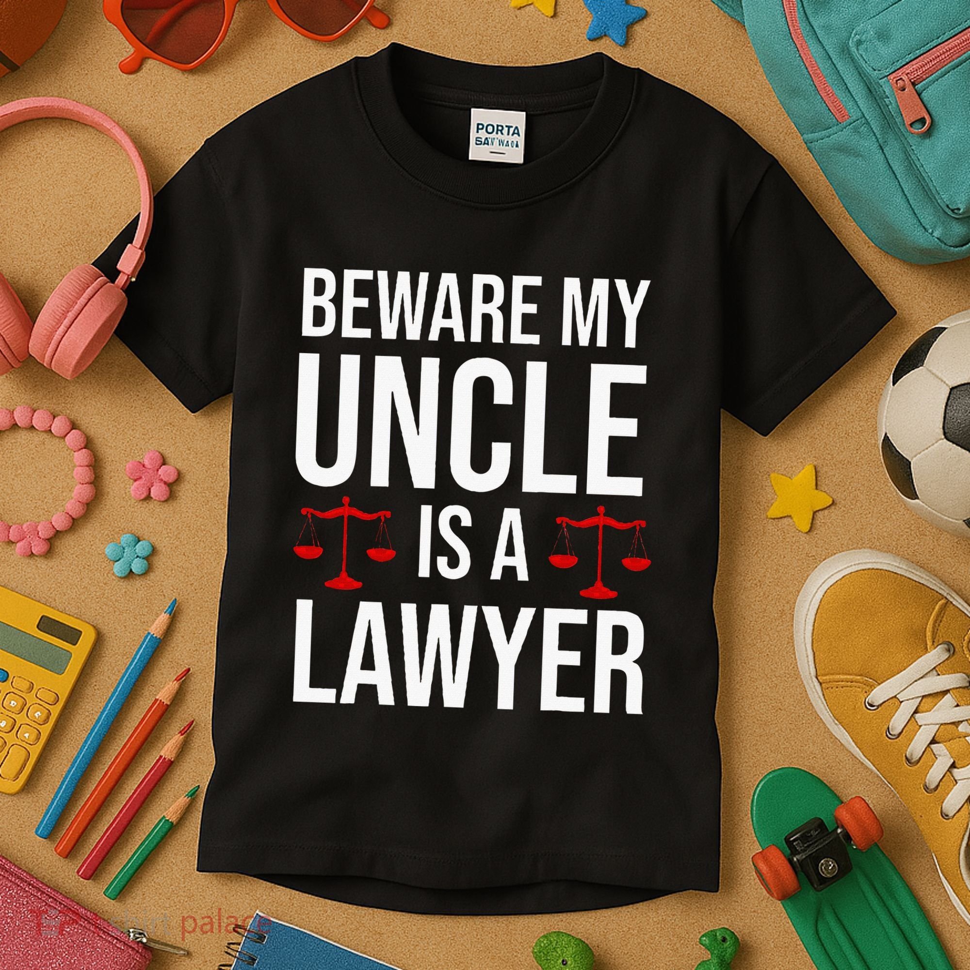Beware My Uncle Is A Lawyer Kids T-Shirt
