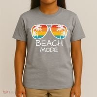 Beach Mode Vacy Mode Beach Life Vintage Sunset Beach Trip T-Shirt thumb 4