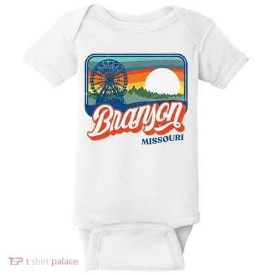 Branson Missouri Vintage 80s Style Retro Distressed Baby Bodysuit