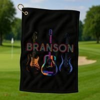 Branson Missouri Vacation Music Guitar Souvenir Golf Towel thumb 1