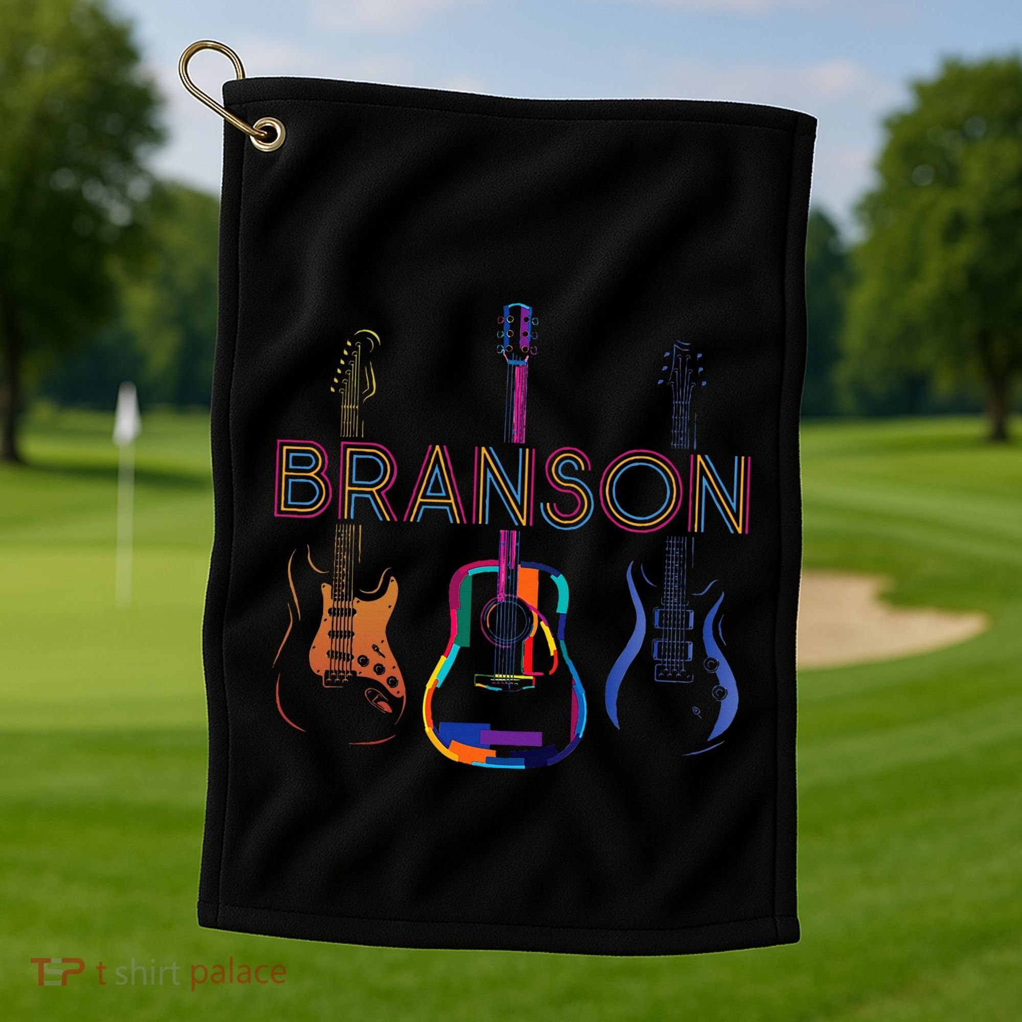 Branson Missouri Vacation Music Guitar Souvenir Golf Towel
