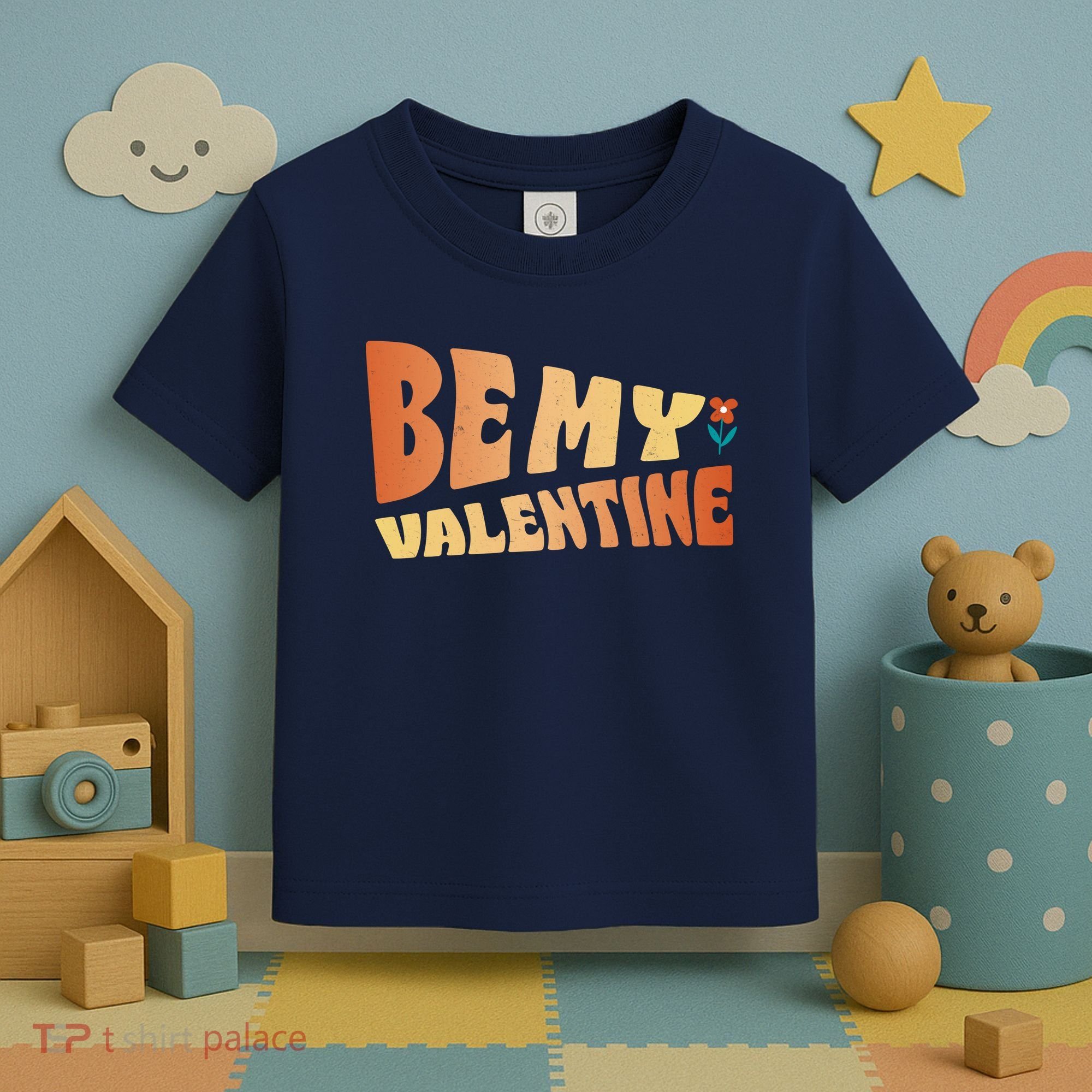 Be My Valentine Floral Cute Gift Toddler T-Shirt