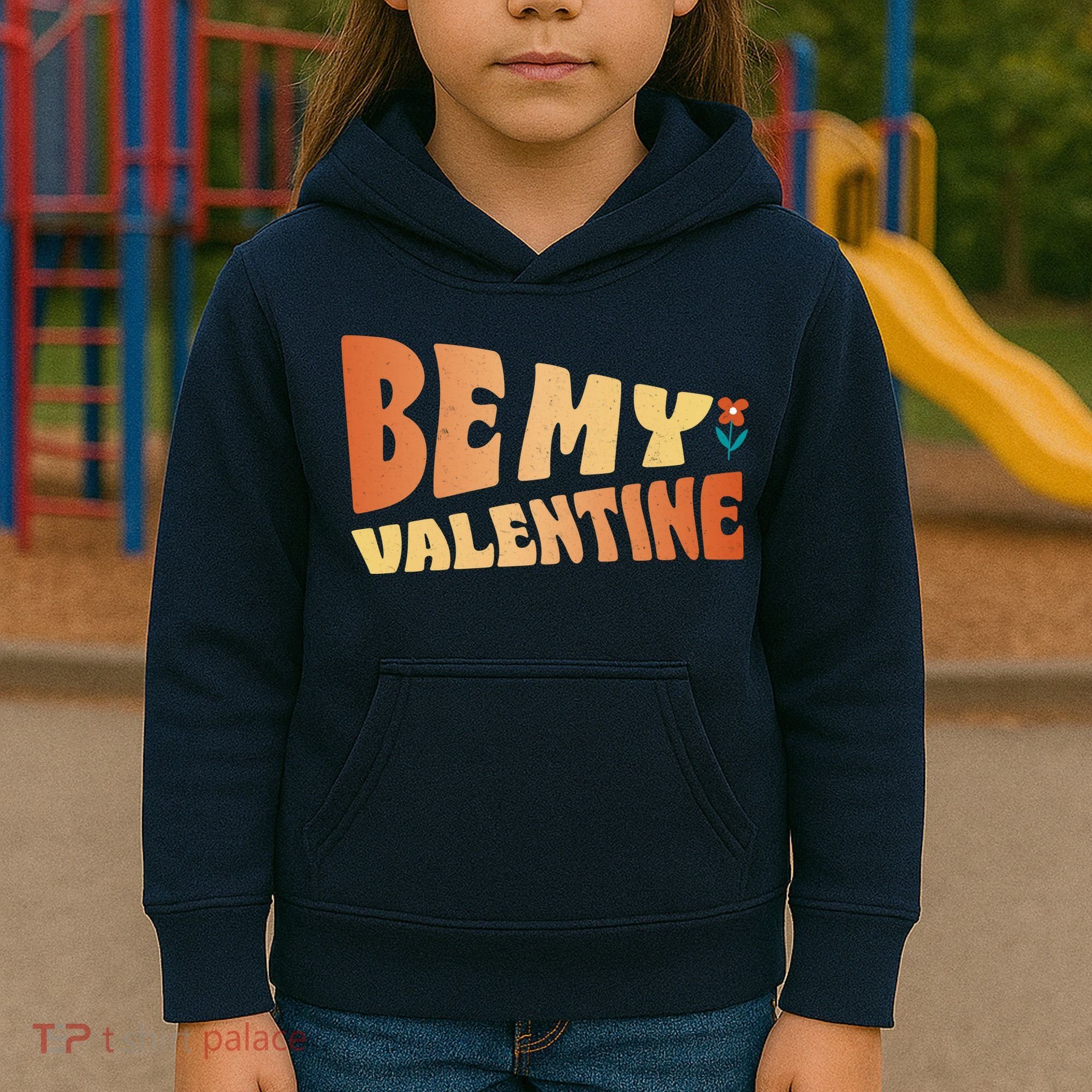 Be My Valentine Floral Cute Gift Kids Hoodie