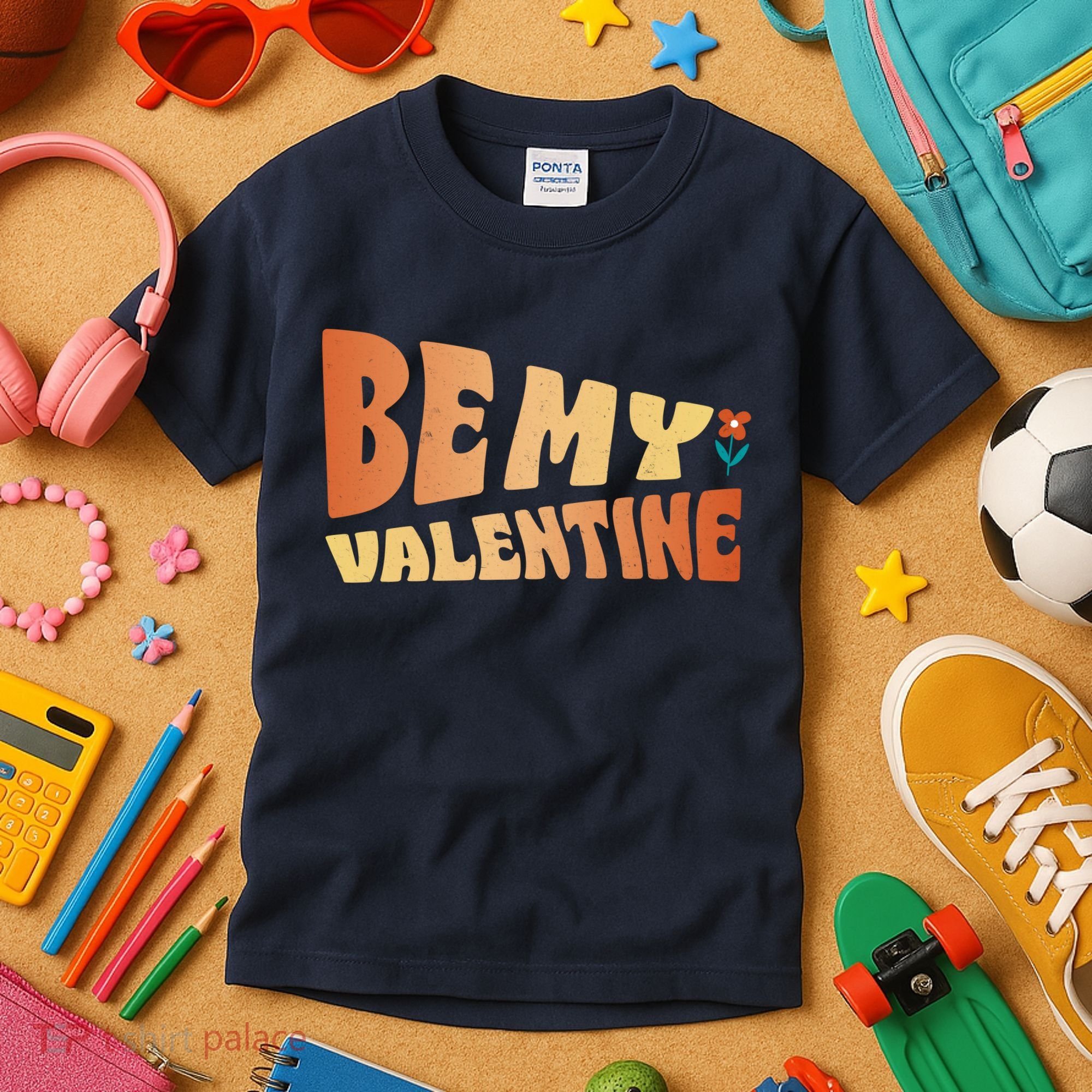 Be My Valentine Floral Cute Gift Kids T-Shirt