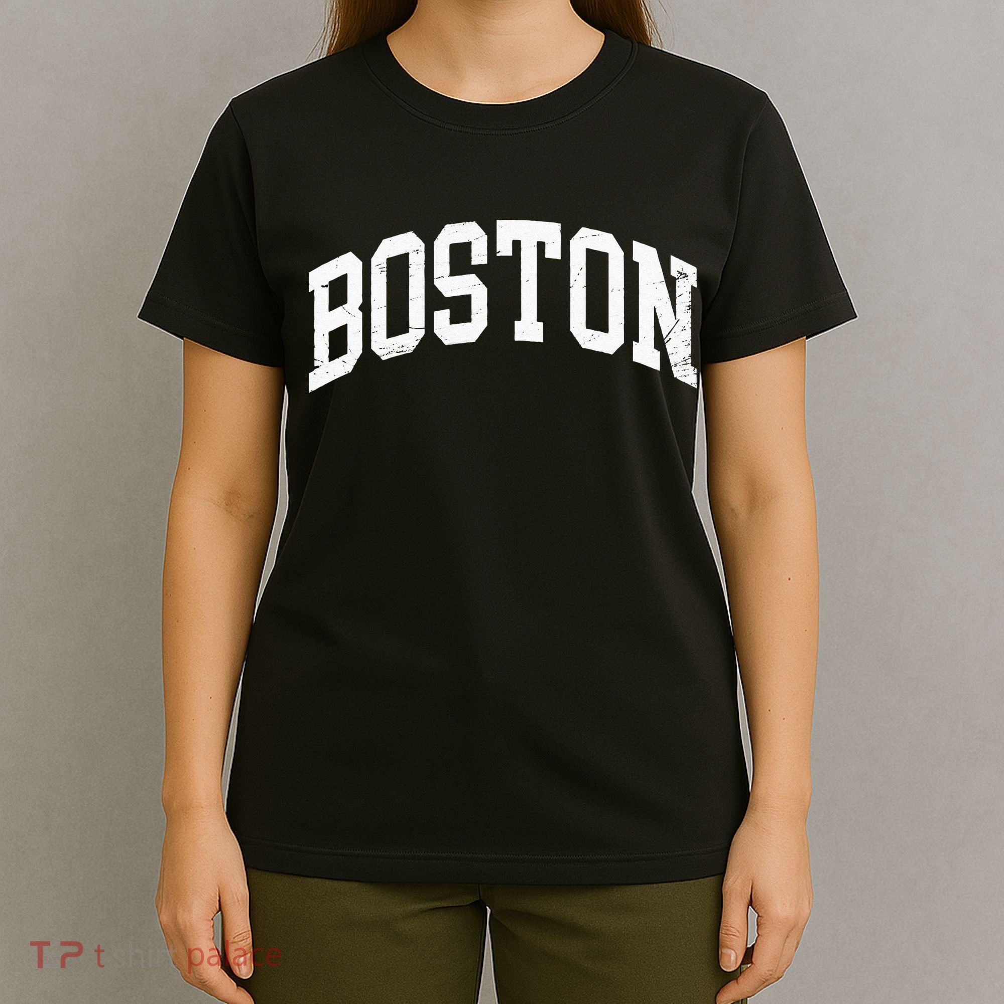 Boston Massachusetts Vintage Distressed Worn T-Shirt
