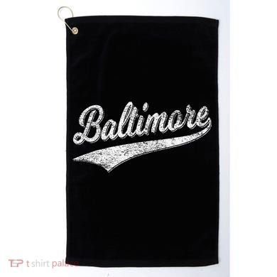 BALTIMORE MARYLAND VARSITY SCRIPT VINTAGE SPORTS Golf Towel