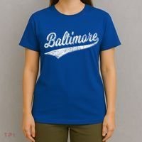 BALTIMORE MARYLAND VARSITY SCRIPT VINTAGE SPORTS T-Shirt thumb 4