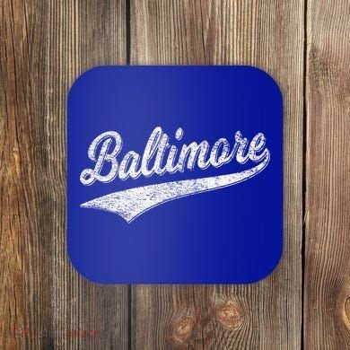 BALTIMORE MARYLAND VARSITY SCRIPT VINTAGE SPORTS Coaster