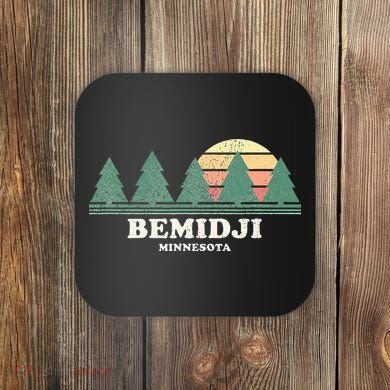 Bemidji Mn Vintage Throwback Retro 70s Design Coaster