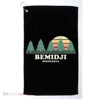 Bemidji Mn Vintage Throwback Retro 70s Design Golf Towel