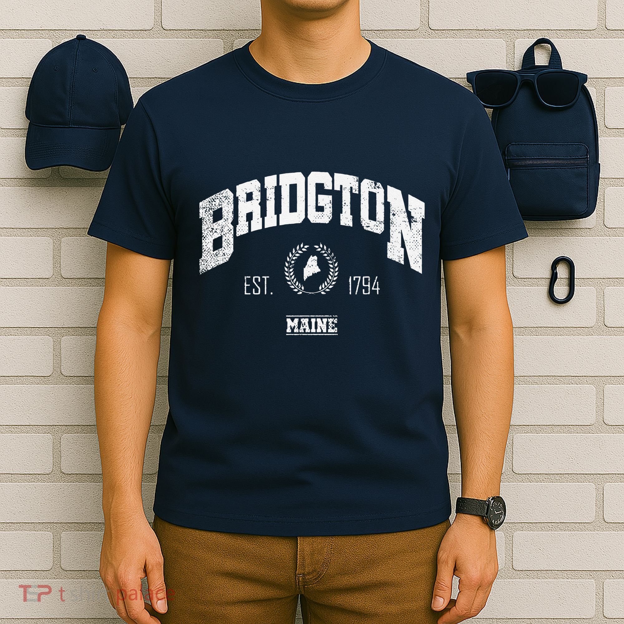 Bridgton Memaine Vintage Throwback T-Shirt