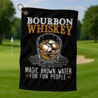 Bourbon Magic Water Malt Scotch Meaningful Gift Golf Towel thumb 1