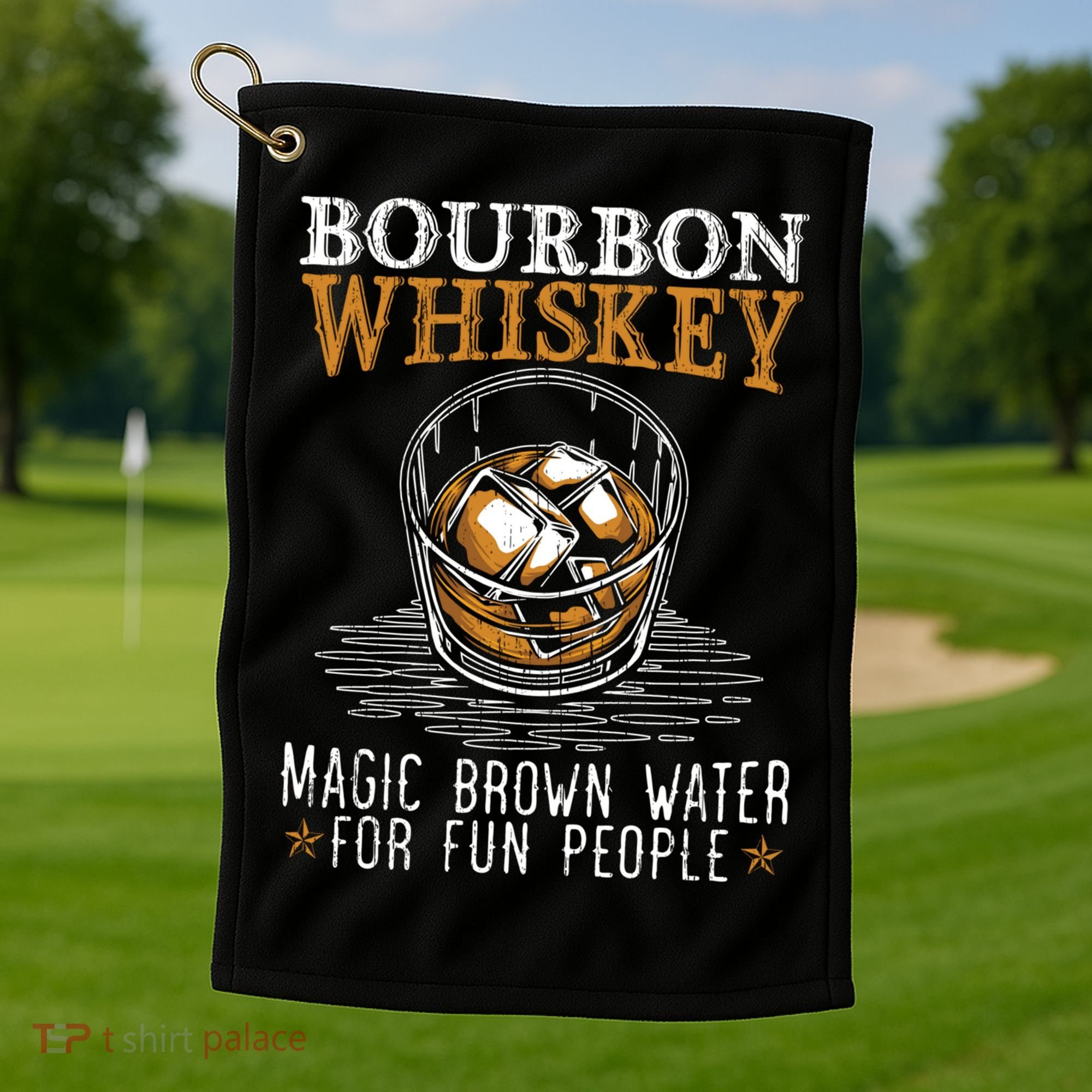 Bourbon Magic Water Malt Scotch Meaningful Gift Golf Towel