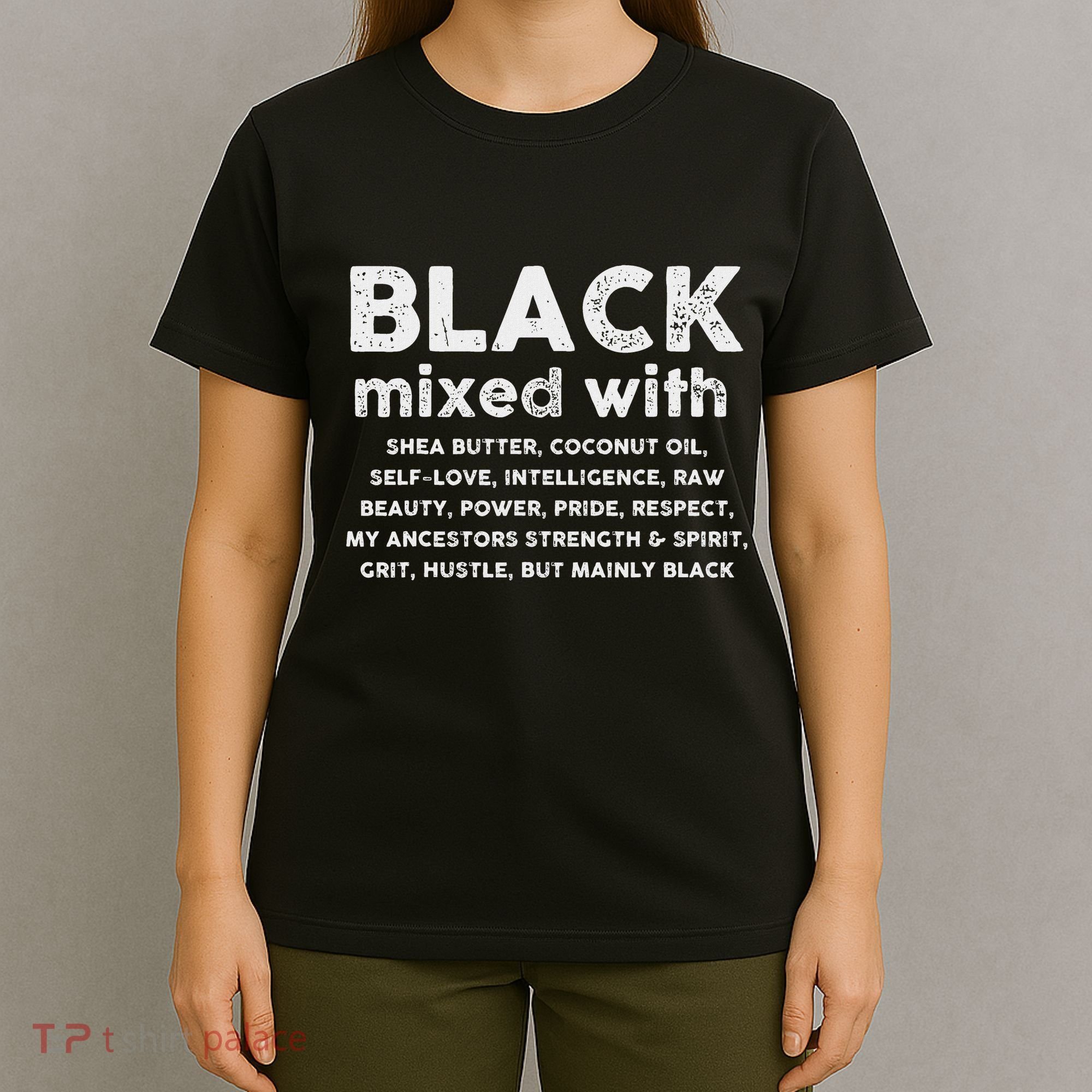 Black Mixed With Shea Butter Afro American T-Shirt