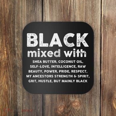 Black Mixed With Shea Butter Afro American Coaster