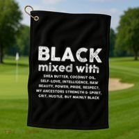 Black Mixed With Shea Butter Afro American Golf Towel thumb 1