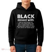 Black Mixed With Shea Butter Afro American Kids Hoodie thumb 4