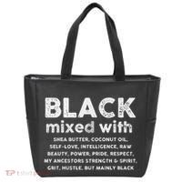 Black Mixed With Shea Butter Afro American Tote Bag thumb 0
