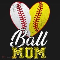 Ball Mom Women Mama Heart Baseball Softball Mother's Day Gift Pajama Set thumb 2