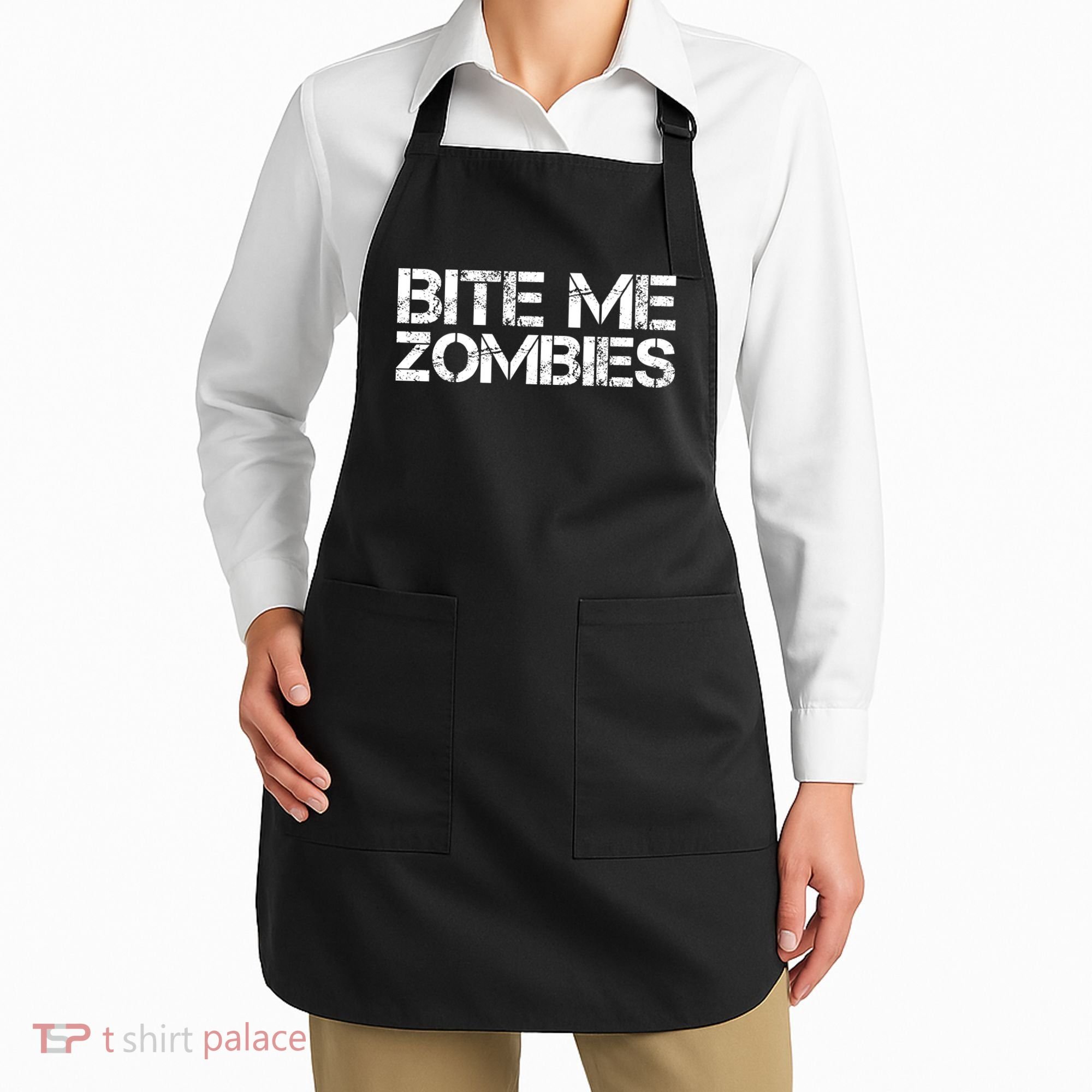 Bite Me Zombies Apron