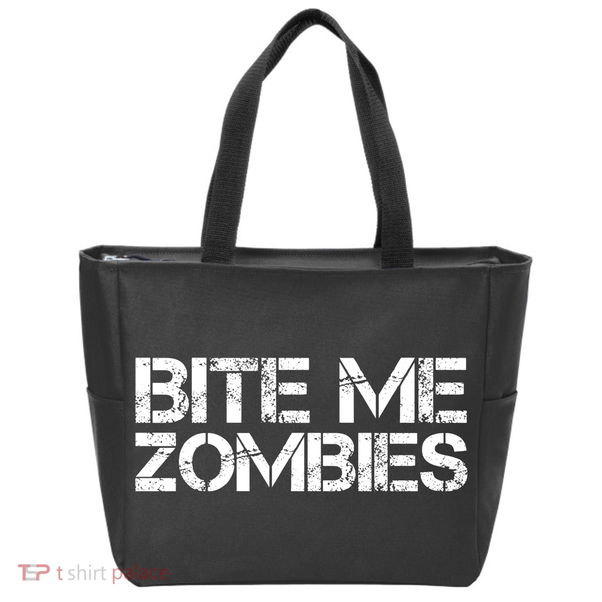 Bite Me Zombies Tote Bag